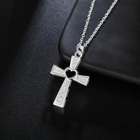 Charms classic 925 Sterling Silver crystal cross pendant Necklace For Women high quality Wedding party Jewelry Holiday gift Good Vibrations