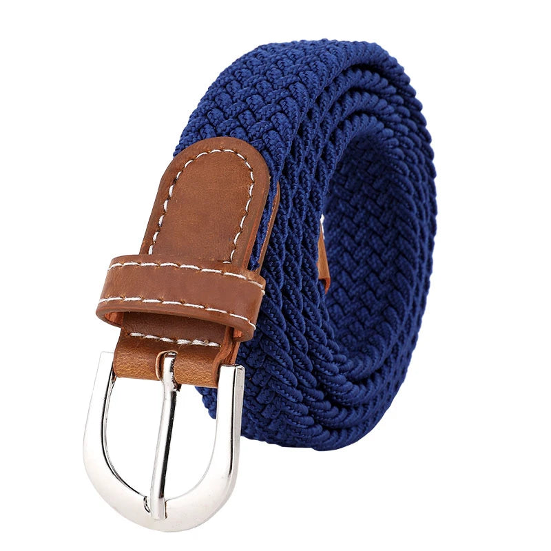 Women's elastic and elastic woven belt in one outfit, casual and versatile denim belt for men and women Good Vibrations
