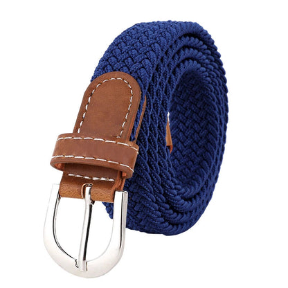 Women's elastic and elastic woven belt in one outfit, casual and versatile denim belt for men and women Good Vibrations