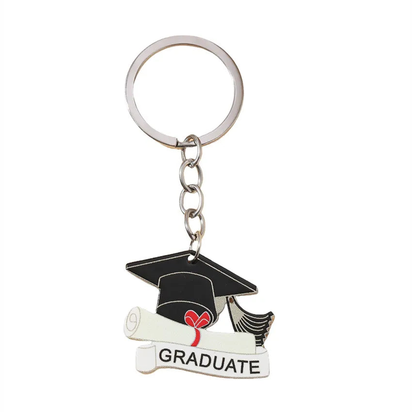 Teachers Day Gift Keychain Graduation Decorations 2025 Bus Book Wood Pendant Bag Charms Tassel Key Chains for Best Friends Gifts Good Vibrations