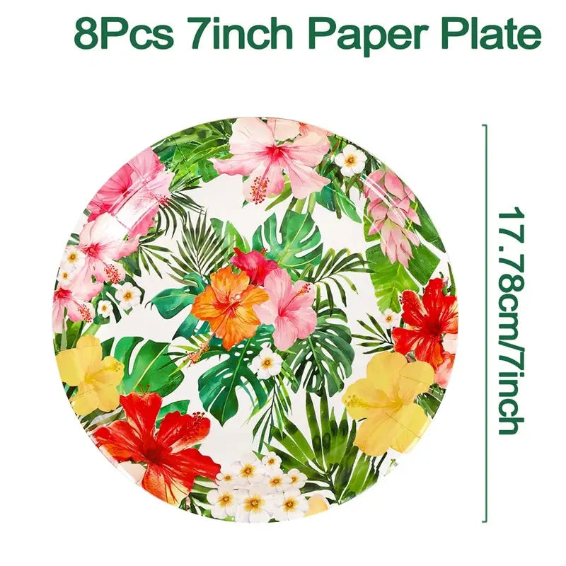 Hawaii Tableware Hawaiian Party Decoration Adults Aloha Luau Paper Plates Napkins Tropical Beach Hawaii Birthday Party Supplies Good Vibrations