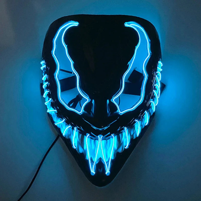 Halloween Carnival Party Costume Decoration Luminous LED Mask Halloween Mask LED Maske Light Up Party Masks for Glow Party Good Vibrations