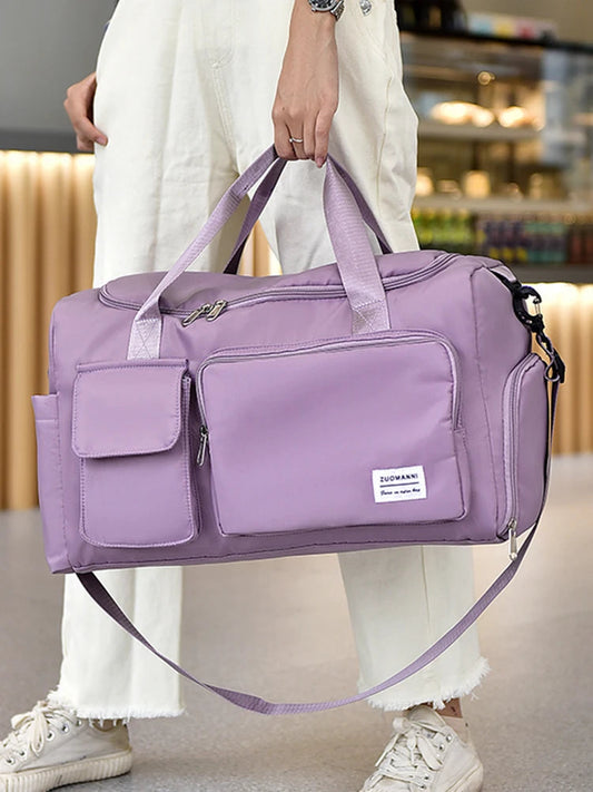 UNIXINU Carry On Travel Bag Large Capacity Weekender Overnight Duffle Bags with Shoe Compartment Sports Fitness Bags for Women Good Vibrations