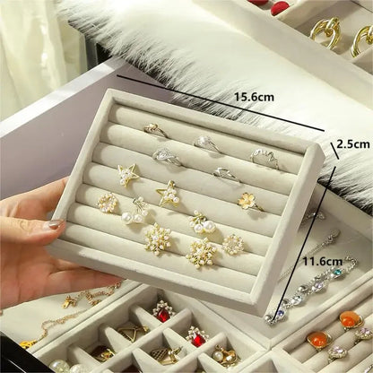 Jewelry Storage Box Tool Necklace Ring Earrings Box Classification Storage Box Jewelry Brooche Display Box Drawer Organizer Tray Good Vibrations