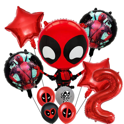Superhero Deadpool Birthday Party Decor Disposable Tableware Plate Tablecloth Cake Topper Banner Wolverine Boy Kid Party Supplie Good Vibrations