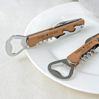 Wedding Gifts for Guests Personalized Wooden Wine Corkscrew with Box Customized Bottle Openers Wedding Souvenirs Party Favors Good Vibrations