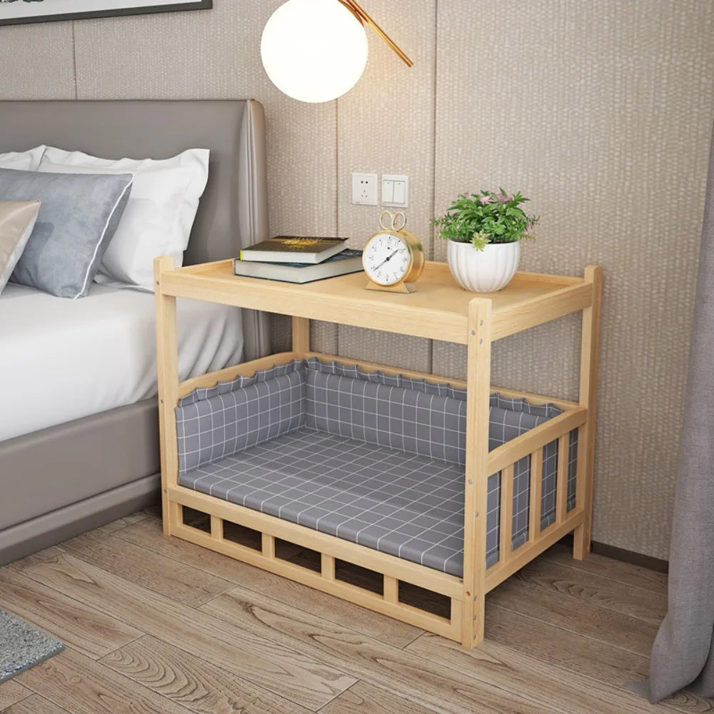 Simplicity Wooden Dog Bed Can Be Used As Bedside Table Dog Kennel Four Season Universal Environment protection Practical Pet Bed Good Vibrations