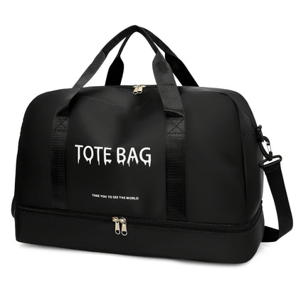 Multifunctional Large-Capacity Travel Duffle Bag with Adjustable Shoulder Strap, Gym Bag for Sports, Vacations & Business Trips Good Vibrations