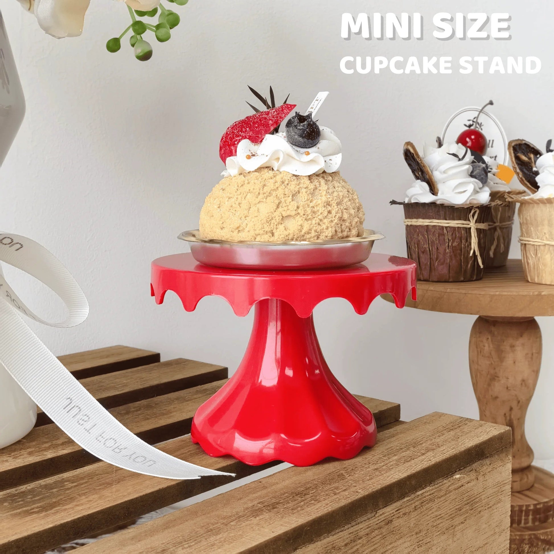 1Pc 4.7Inch Plastic Dessert Table Display Set, Cake Stands, Cupcake Holder, Serving Trays, Versatile Design for Birthday Parties Good Vibrations