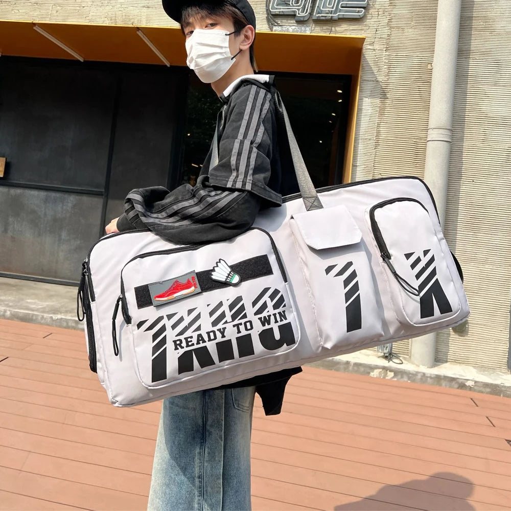 1pcs  Large Duffle Bag with Shoes Compartment Foldable Travel Duffel for Men & Women Packable Water-Resistant Travel Bag Good Vibrations