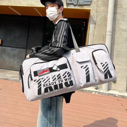 1pcs  Large Duffle Bag with Shoes Compartment Foldable Travel Duffel for Men & Women Packable Water-Resistant Travel Bag Good Vibrations