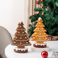 Festive Resin Gingerbread Christmas Tree Figurine, Holiday Tabletop Centerpiece Decor for Home Christmas Atmosphere Good Vibrations