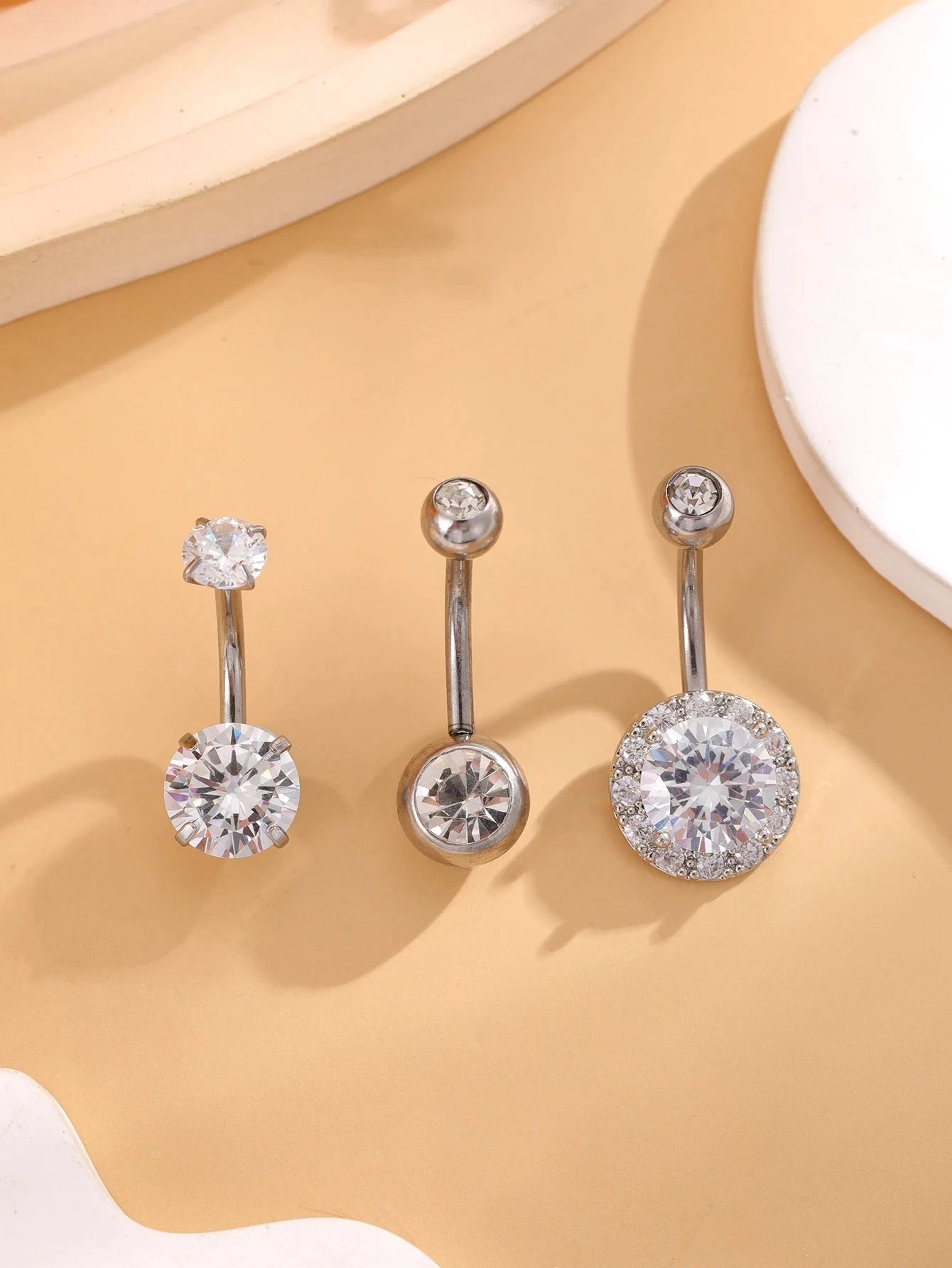 3pcs Gold Color Heart Butterfly Dangled Belly Piercing Sets 14G Stainlees Steel Navel Jewelry for Women Girls Body Belly Rings Good Vibrations Adult Super Store