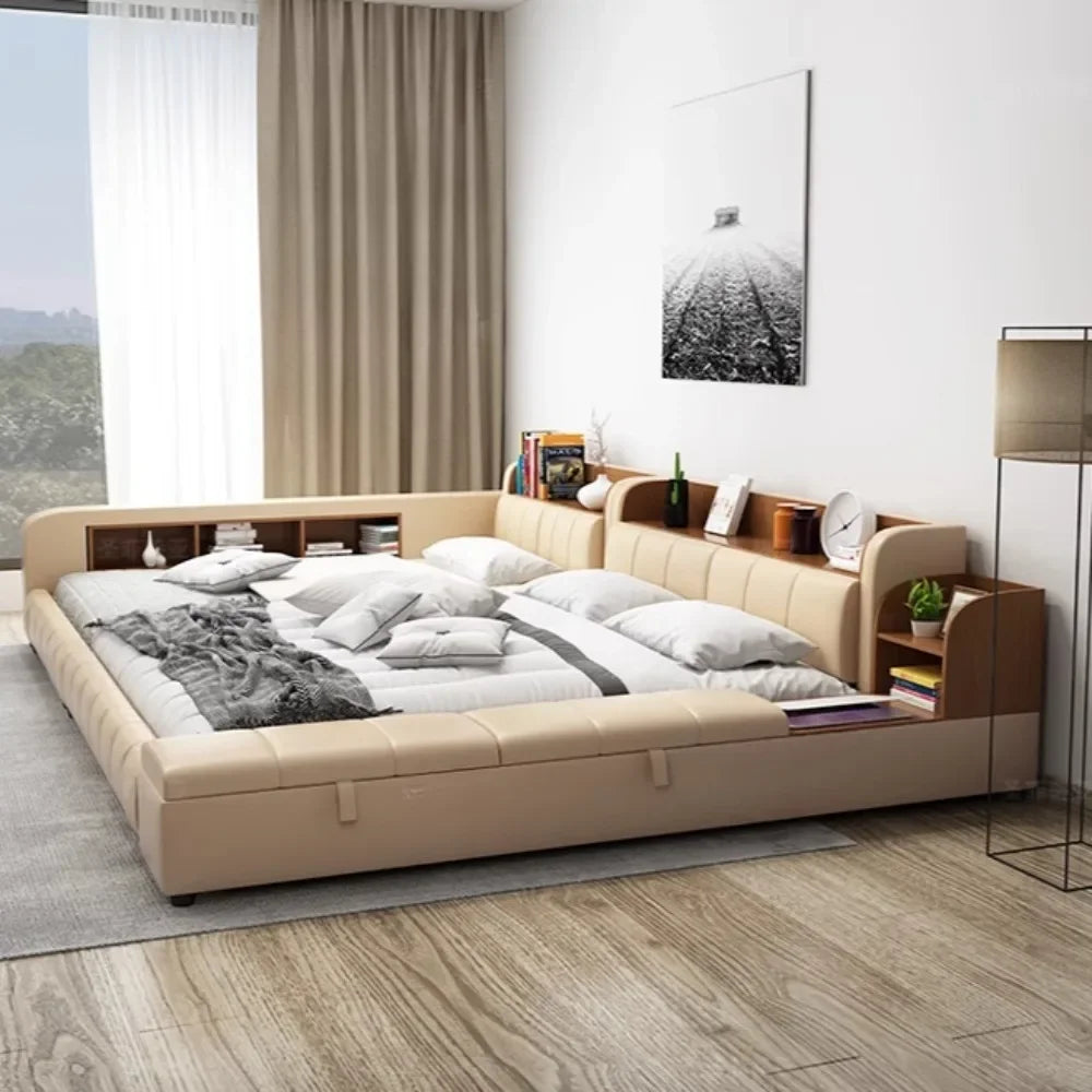 Headboards Double Bed Waterproof Minimalist Multifunctional Luxury Bed Japanese Nightstands Mobili Per La Casa Bedroom Furniture Good Vibrations
