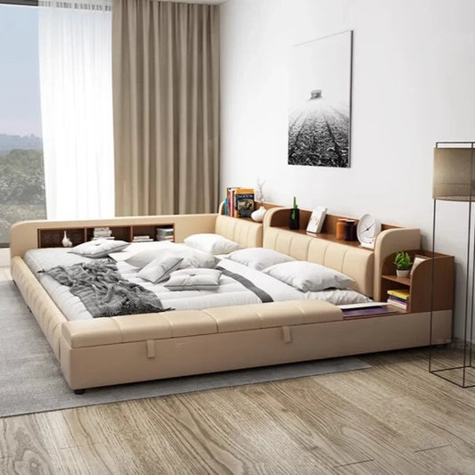 Headboards Double Bed Waterproof Minimalist Multifunctional Luxury Bed Japanese Nightstands Mobili Per La Casa Bedroom Furniture Good Vibrations