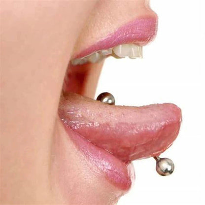 2 Pieces 14G 16mm Night Glow Flexible Acrylic Straight Tongue Ring pacifier Ring Fixed Perforated For Woman and Man Good Vibrations