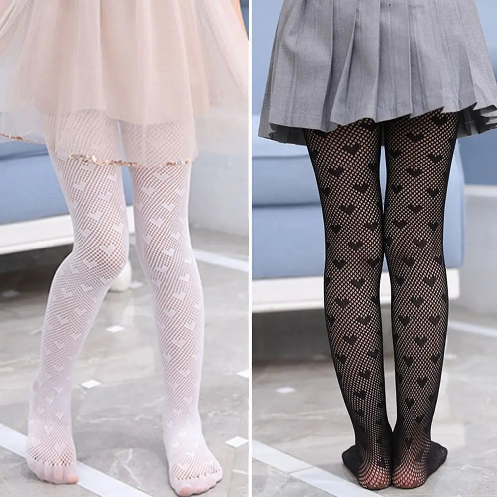 Spring Summer Autumn Mesh Thin Baby Girls Pantyhose Kids Princess Tights Children Stockings Love Soft Hosiery Good Vibrations