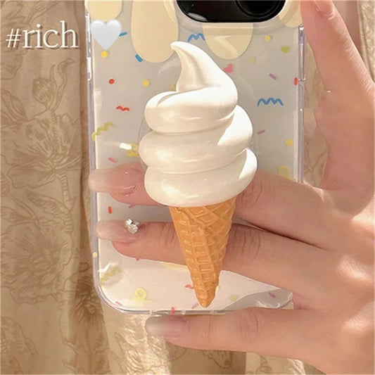 Cute 3D Ice Cream Folding Finger Ring Holder Phone Grip Tok Holder Socket Pocket Support for IPhone Expanding Stand Support Good Vibrations