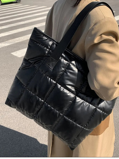 Women's shoulder bag light large bag women's fashion cotton tote bag large capacity shoulder bag commuting bag Good Vibrations