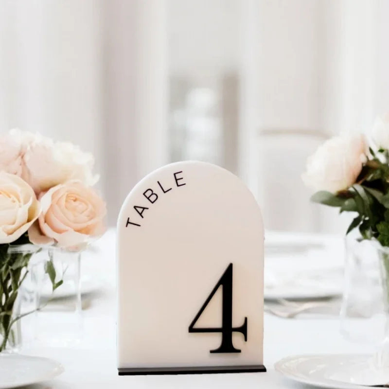 Acrylic Table Numbers White Arched Wedding Table Number Custom Acrylic Wedding Table Numbers Wedding Table Decor Wedding Signage Good Vibrations