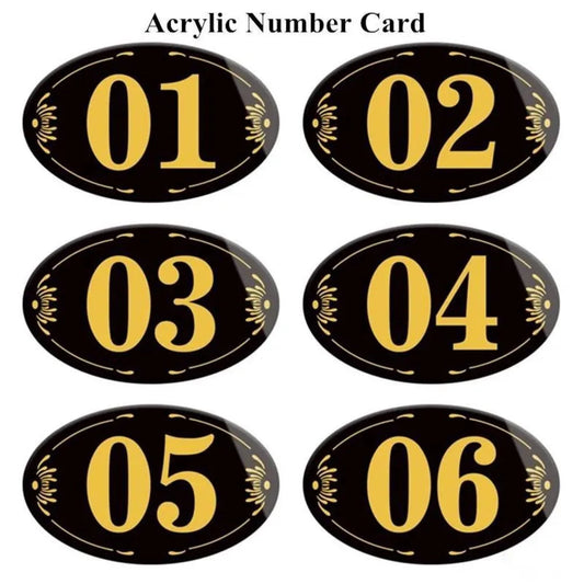 Restaurant Table Numbers Card Tags 01-100 Acrylic Number Holder Stickers Door Number Plate Number Paste Card Good Vibrations