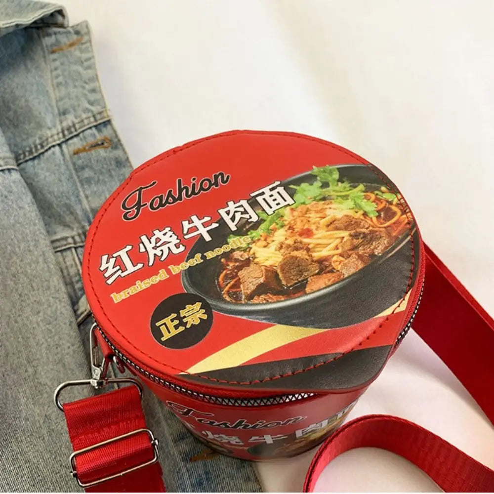 Shoulder Bag Instant Noodles Crossbody Bags Crossbody Bag Large Capcity Reusable Bucket Bag Solid Color Zipper Shoulder Bag Good Vibrations