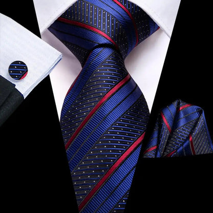 Hi-Tie Blue Business Solid 100% Silk Men's Tie NeckTie 8.5cm Ties for Men Formal Luxury Wedding High Quality Gravata Good Vibrations