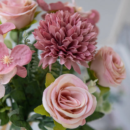 1PC Artificial Flowers Silk Rose Peony Bouquet Hydrangea Carnation Vases for Home Party Winter Wedding Decoration Fake Plant Good Vibrations