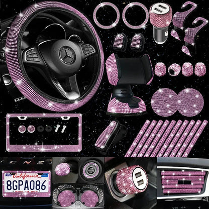 Automotive accessories embedded with pink diamonds, rhinestone interiors, essential car products - a variety of choices Good Vibrations Adult Super Store