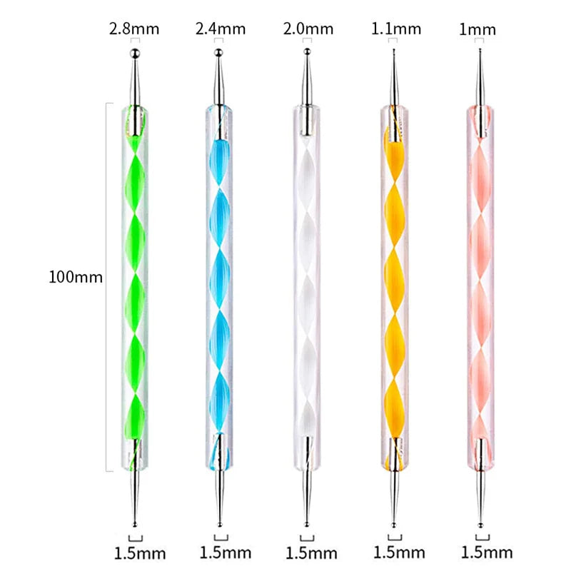 5Pc Nails Art Dotting Pen Acrylic Drawing Liner Supplies Brush Rhinestone Gems Picker UV Gel Painting Manicure Accessoires Tools Good Vibrations