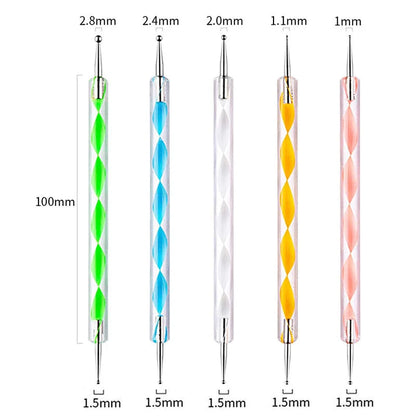 5Pc Nails Art Dotting Pen Acrylic Drawing Liner Supplies Brush Rhinestone Gems Picker UV Gel Painting Manicure Accessoires Tools Good Vibrations