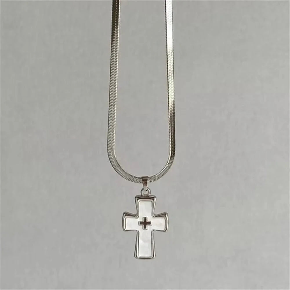 Y2K Cross Necklace With Ins Style Dark Gothic Punk Style Niche Design Unique And Spicy Style Good Vibrations