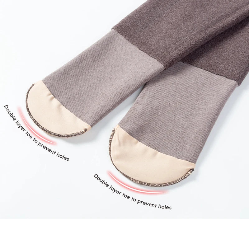 Home Wear Pregnant Women Leggings Cotton Vertical Stripes Autumn Winter Plus Fleece Thickened Warm Belly Support Tights Good Vibrations