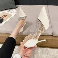 Women Evening Party High Heels New  Pumps Elegant Ladies Pointed To Black  Strappy Stripper Shoes for Women Good Vibrations