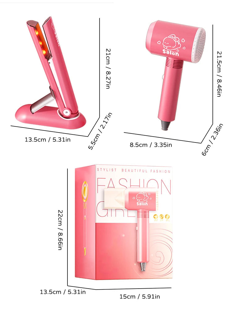 Kids Make Up Toys Simulation Haircut Kit Children's Hair dryer Role Playing Game Educational Toys For Girls Pretend Play Gifts Good Vibrations