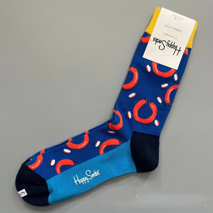 Cotton Happy Socks Men's Classic Crew Sock Shoe Size 10 - 13 Soft Good Vibrations
