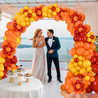 96 Pieces Set of Wedding Theme Balloon Garland Arch Set Red, Yellow and Orange Latex Party Balloon Birthday Party Romantic Wedding Decoration Good Vibrations