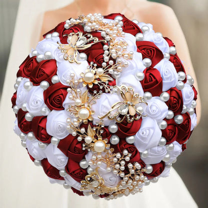 Green Crystal Wedding Bouquet Red Brooch bouquet wedding Wedding flowers Bridal Bouquets Good Vibrations