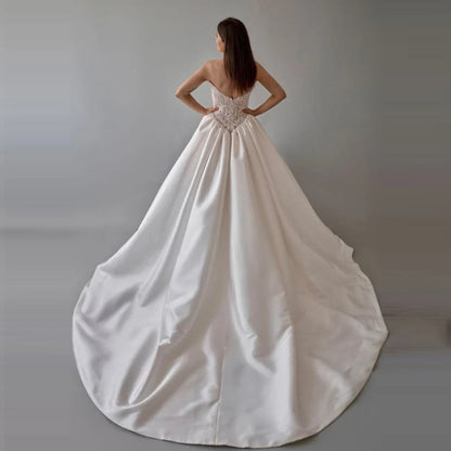 2025 Elegant Women Wedding Dresses Sexy Sleeveless A-Line Gowns Mopping Length Engagement Banquet Vestidos De Novias Customized Good Vibrations