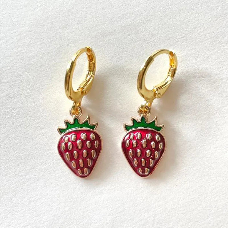 strawberry jewelry necklace earrings set y2k indie jewelry Good Vibrations Adult Super Store
