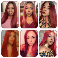 Sleek Lace Human Hair Wigs For Women Straight Bob Brazilian Hair Wigs Long Brown Red Colored T Part Lace Wigs Real Woman Wigs Good Vibrations