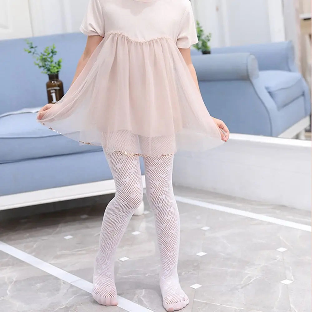 Spring Summer Autumn Mesh Thin Baby Girls Pantyhose Kids Princess Tights Children Stockings Love Soft Hosiery Good Vibrations