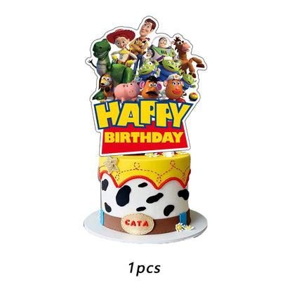Toy Story Cake Topper、Cupcake Toppers ，Toy Story Birthday Decorations，Theme Party Supplies,  Toy Story Birthday Cake Decorations Good Vibrations