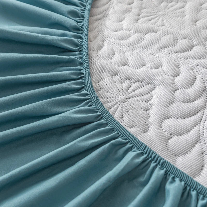 Waterproof Fitted Sheet Quilted Mattress Cover Mattress Protector for Home Hotel Twin Full Quuen King 160x200 140x200 Bed Cover Good Vibrations