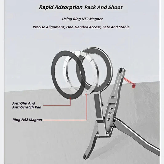 Aluminum For Magsafe Tripod Magnetic Phone Holder Universal Magnetic Phone Tripod Mount Foldable Camera Phone Tripod Stand Good Vibrations