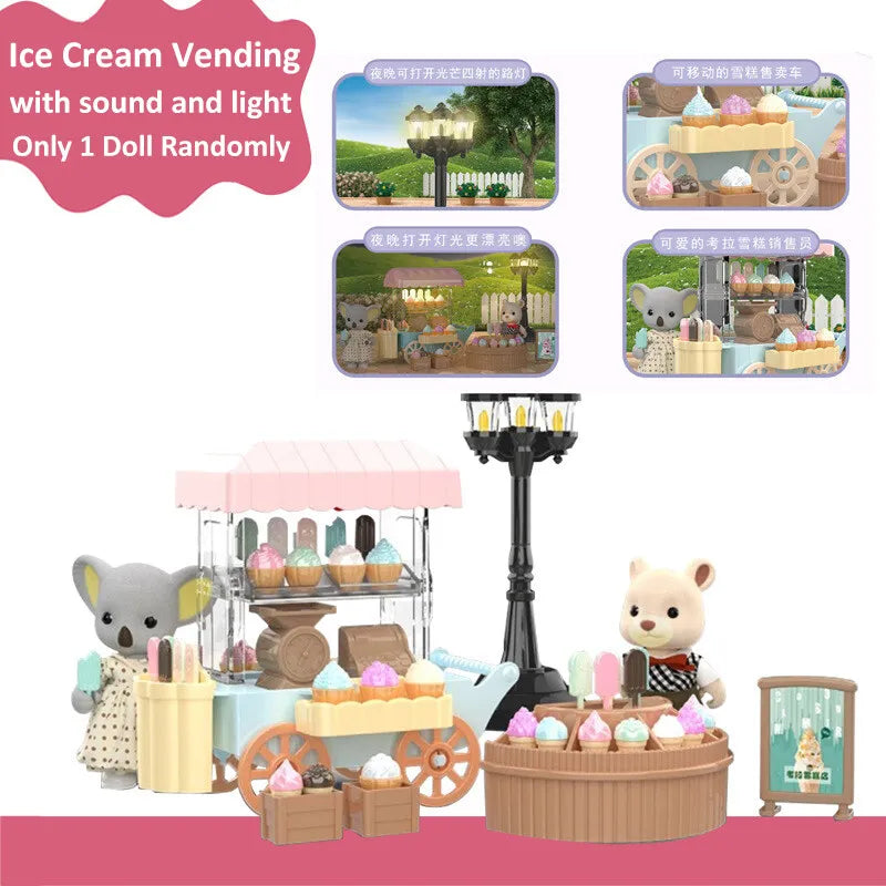 Dollhouse Girl Play House Toy Diy Tour Bus Bedroom Dresser Dining Kitchen Bathroom Shop Pretend Family Toys Girls Good Vibrations