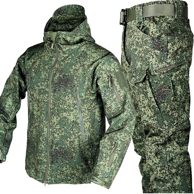 Winter Autumn Fleece Men Jacket Tactical Waterproof Suit Outdoor Fishing Hiking Camping Tracksuits Coat Thermal Suit Good Vibrations