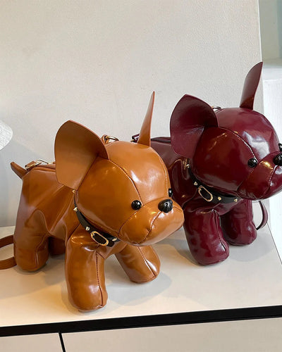 Shoulder Bag Purse for Women Handbag Bulldog Shaped Crossbody Bag PU Leather Wallet Tote with Zipper Handbag Satchel Purse Good Vibrations