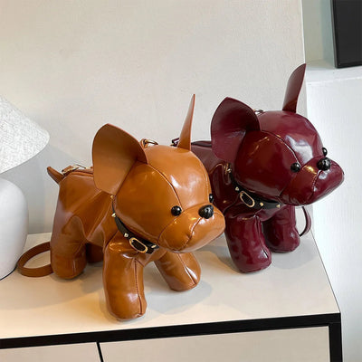 Shoulder Bag Purse for Women Handbag Bulldog Shaped Crossbody Bag PU Leather Wallet Tote with Zipper Handbag Satchel Purse