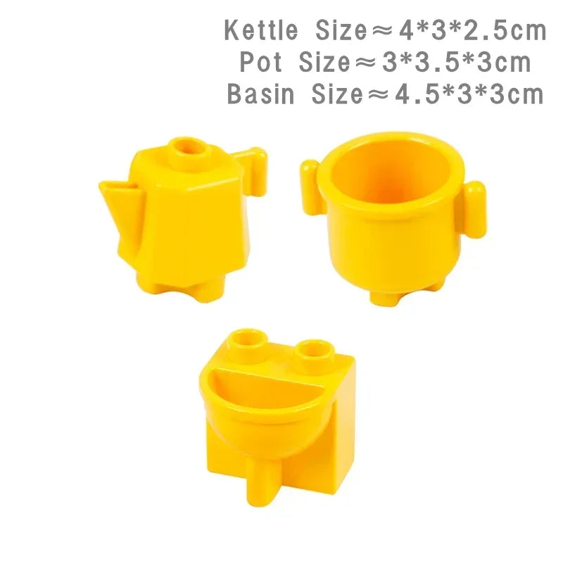 Big Building Blocks Play House Furniture Accessories Indoor Utensil Bed Compatible Large Bricks Assemble Toys Children Kids Gift Good Vibrations